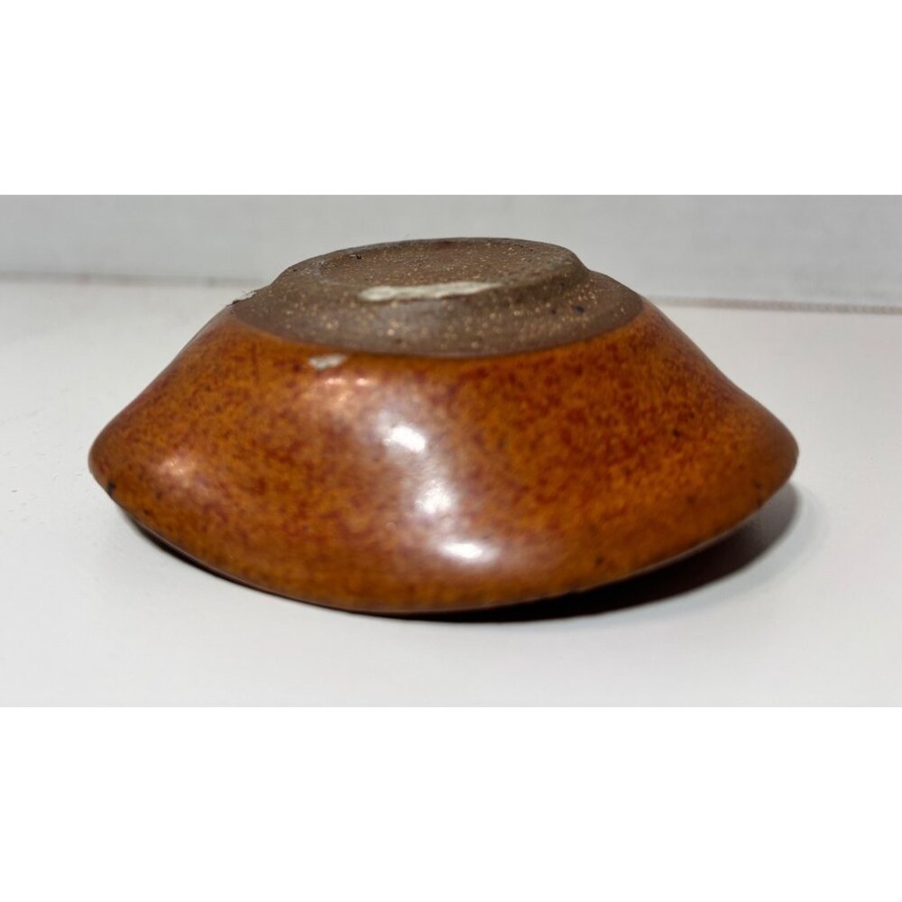 Art Pottery Crackle Glass Trinket Dish Geode Ring Dish Heart Shape - Picture 5 of 5
